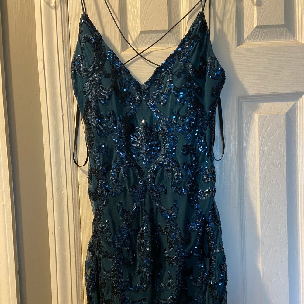 Medium rich green sequin dress